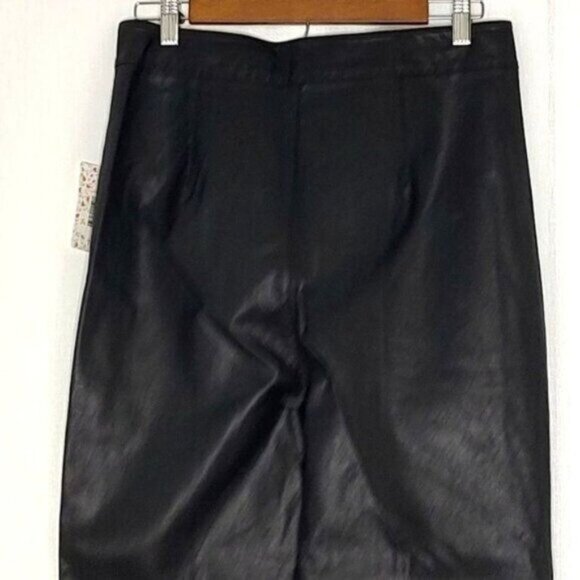 Free People Sasha Vegan Leather Kick Flare Pants Black 12 NEW - Picture 9 of 11